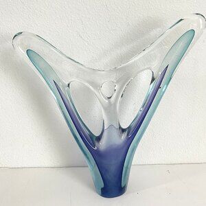 Glass ART Sculpture Blue glass sculpture Author's work Signature and numbered 88